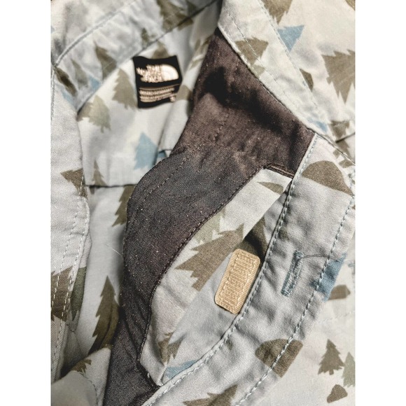 The North Face Shirt Men Size Small Button Down Short Sleeve Casual Print Blue - Picture 4 of 4